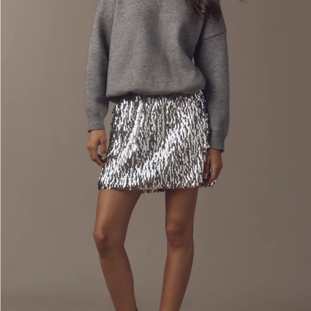 Silver Sequin Skirt
